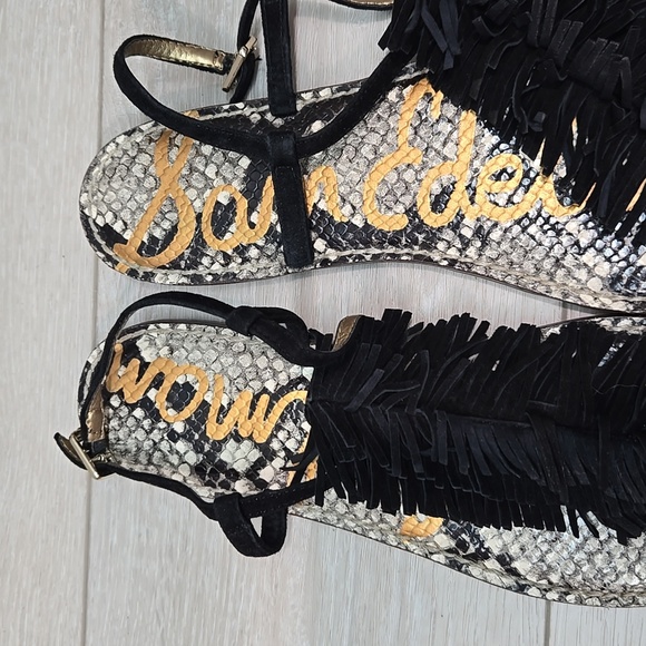 Sam Edelman Women Fringe Gela T Strap Thong Flats Sandals Shoes Sz 9.5 - Picture 6 of 12